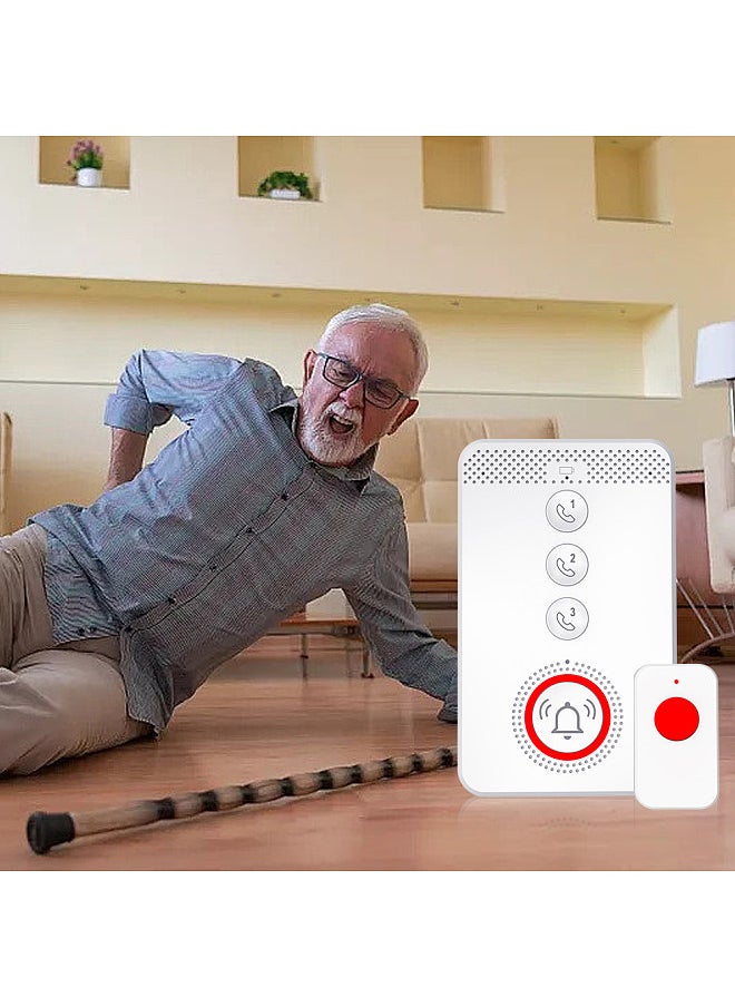 Generic - Wireless Caregiver Pager Elderly Calling System SOS Emergency Button Alert Portable One-click Caller Alarm 4G Voice Distress Alarm Two-way Intercom Phone Notification - Image 1