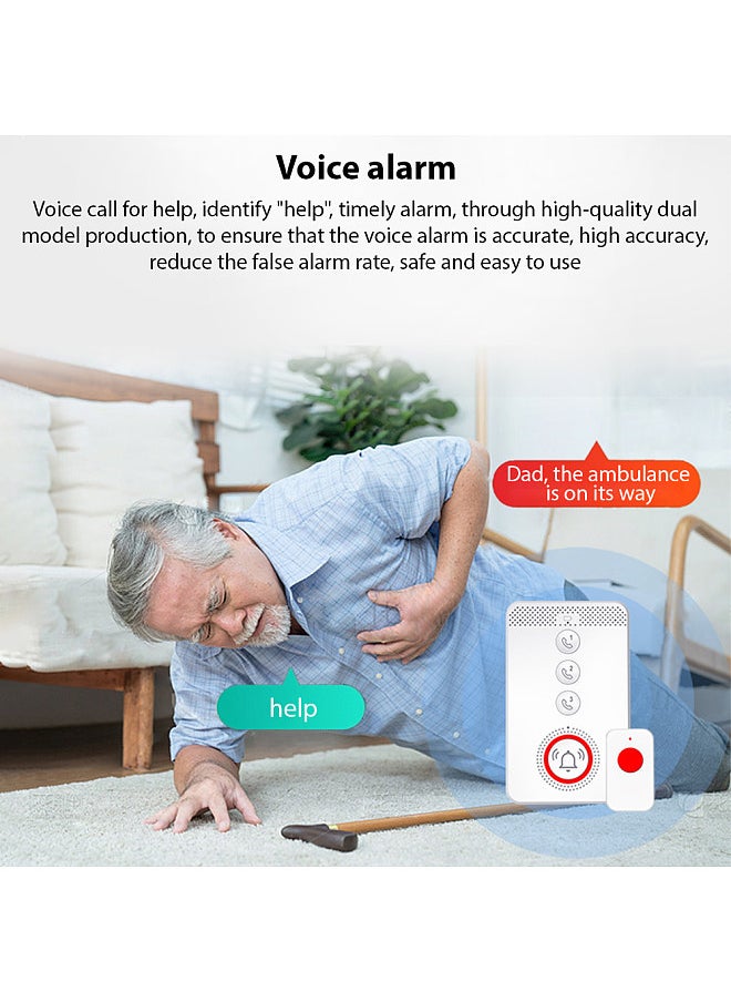 Generic - Wireless Caregiver Pager Elderly Calling System SOS Emergency Button Alert Portable One-click Caller Alarm 4G Voice Distress Alarm Two-way Intercom Phone Notification - Image 1