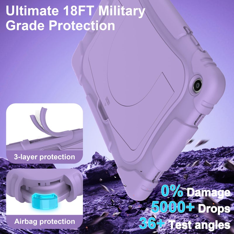Rantice Heavy Duty Shockproof Case for Samsung Galaxy Tab A11+ & A9+ 11 Inch Tablet | Includes Screen Protector & Larger Kickstand | 3-Layer Protective Cover for Tablet A11 Plus/A9 Plus, Purple - Image 5