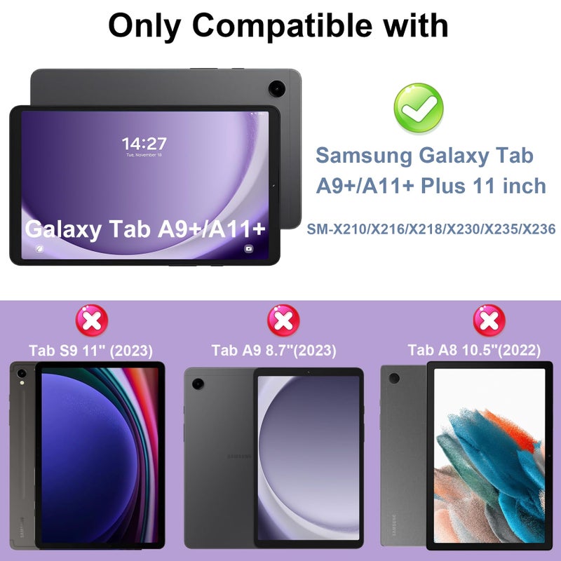 Rantice Heavy Duty Shockproof Case for Samsung Galaxy Tab A11+ & A9+ 11 Inch Tablet | Includes Screen Protector & Larger Kickstand | 3-Layer Protective Cover for Tablet A11 Plus/A9 Plus, Purple - Image 2