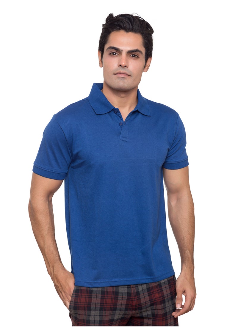 SANTHOME Basic Dry n Cool Cotton Polyester Blend Shirt Collared Neck Polo for Men  - Image 1