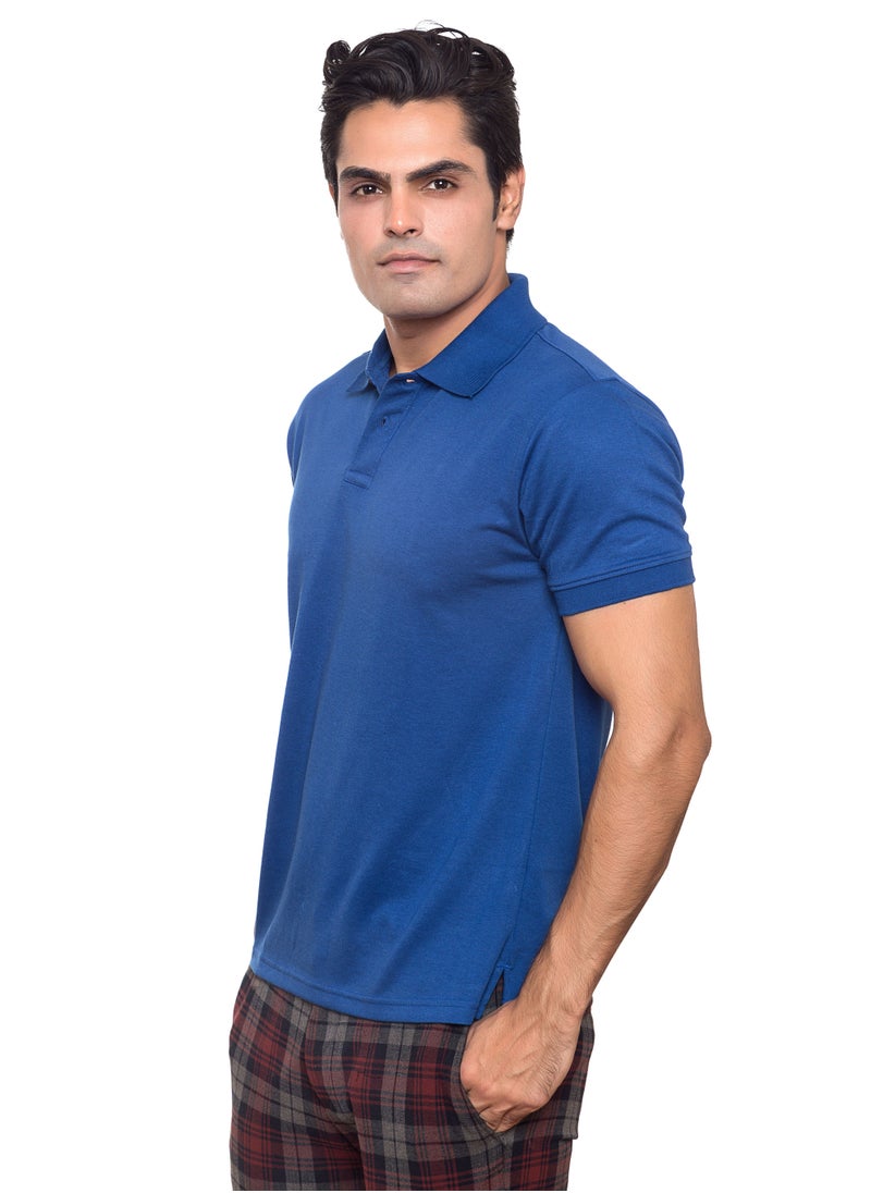 SANTHOME Basic Dry n Cool Cotton Polyester Blend Shirt Collared Neck Polo for Men  - Image 3