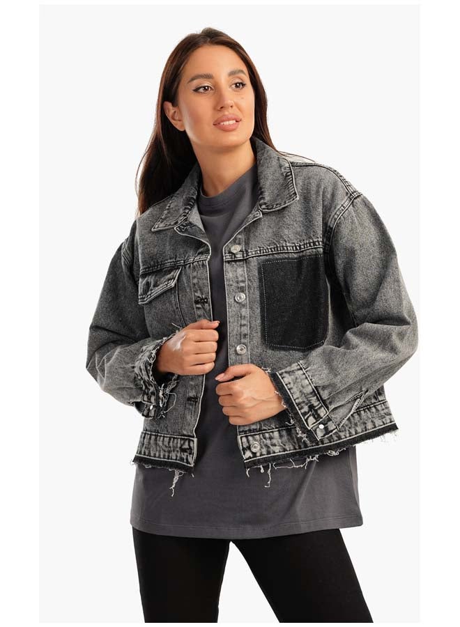 Carina Grey Denim Jacket  - Image 1