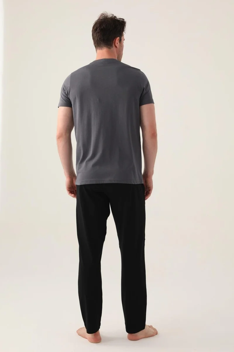 ارنيتا Crew Neck Text Printed Men's Pajama Set, Cotton