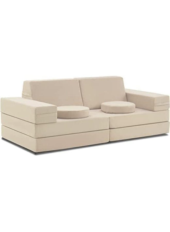 Poppins Home Poppins HOME Furniture Kids Couch Play Couch 10pcs Sofa Set (Sand Beige)  - Image 2