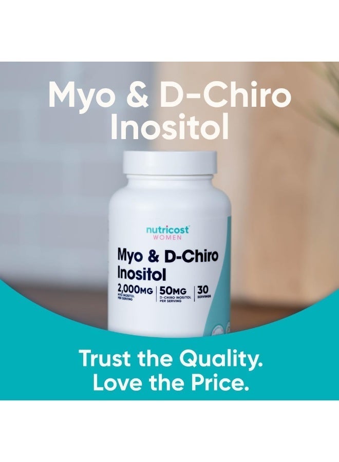 Nutricost Women Myo & D-Chiro Inositol 2000 mg – Inositol Combination Dietary Supplement – Vegetarian, Non-GMO, Gluten-Free – 120 Capsules - Image 4