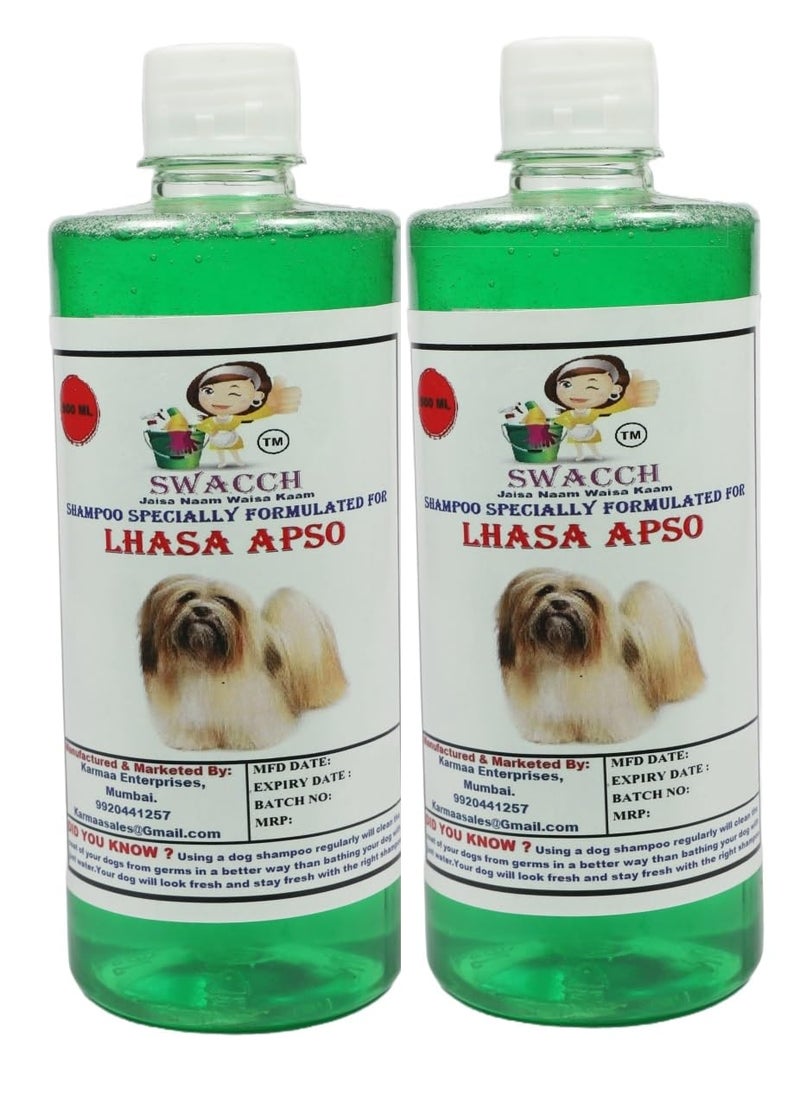 swacch Lhasa Apso Dog Shampoo + Dumbbell Toy I Durable Rubber Dog Toy for Chewing I Playing,Teeth Cleaning & Training Toy I Combo Pack I 500ml Pack of 2 Neem Alovera - Image 2