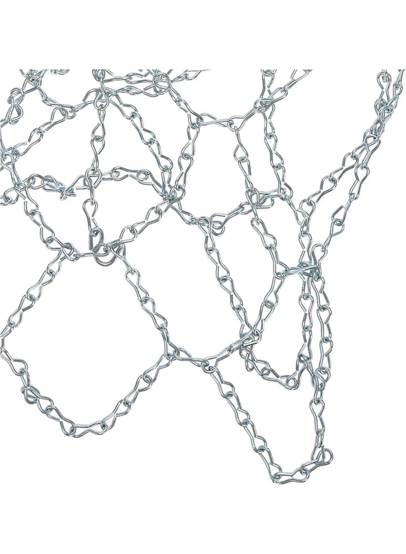 COYO شبكة كرة سلة من الفولاذ المجلفن عالي التحمل، تناسب الحافة القياسية الداخلية والخارجية، مقاومة لجميع الأحوال الجوية، 21 بوصة - Image 2