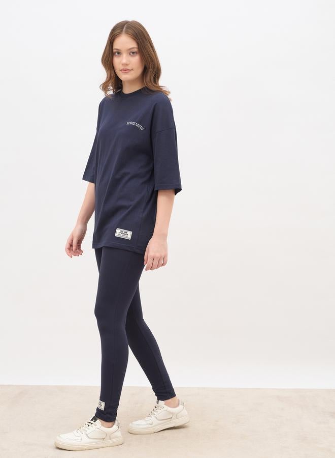 Styli Oversized Slogan T-Shirt and Leggings Co-Ords - Image 3