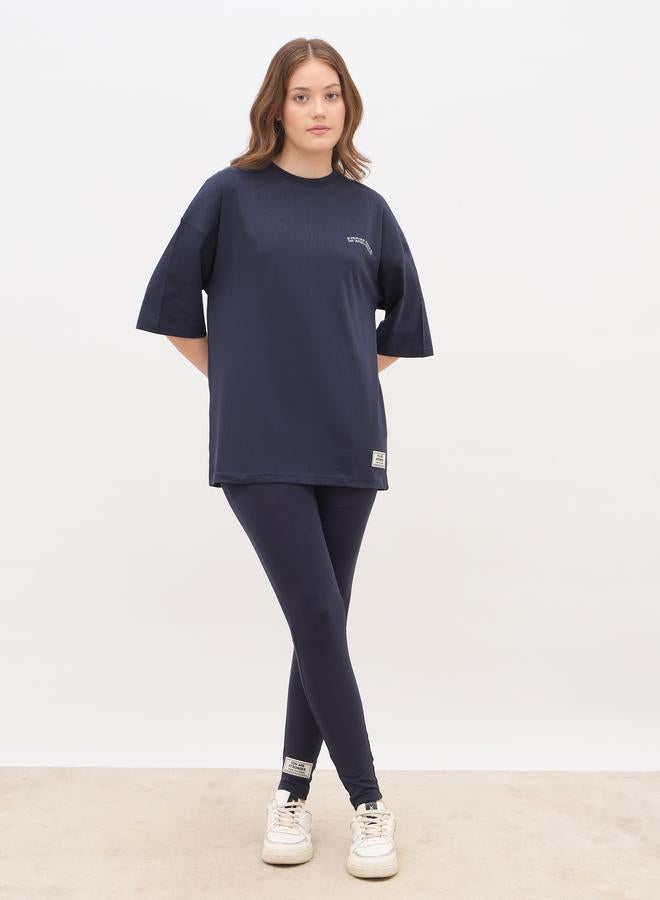 Styli Oversized Slogan T-Shirt and Leggings Co-Ords - Image 2
