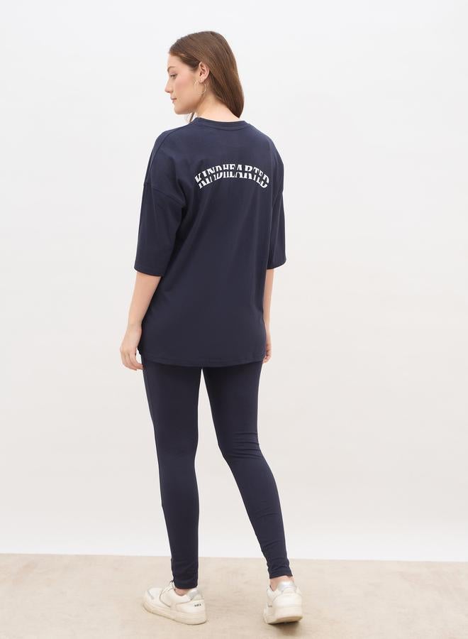Styli Oversized Slogan T-Shirt and Leggings Co-Ords - Image 5
