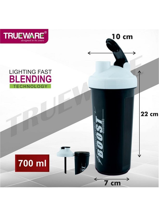 Trueware Trueware Blender Boost Gym Shaker With Lighting Fast Blending Technology | Plastic | 700 ML | White | Leak Proof | Ideal for Protein | Preworkout and BCAAs | Ideal Workout Blender for Fitness Lovers - Image 2