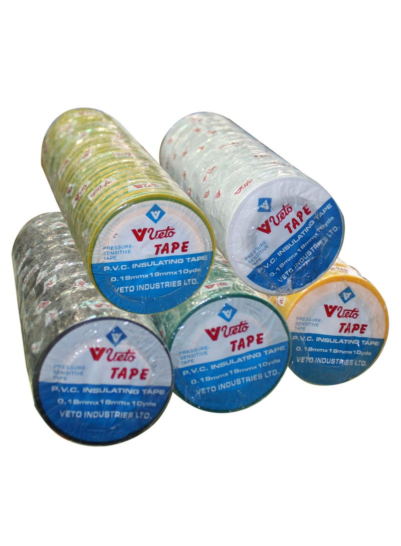Veto (Pack Of 5)Insulation Tape Multicolor For Home Industrial Office , Electric - Image 1