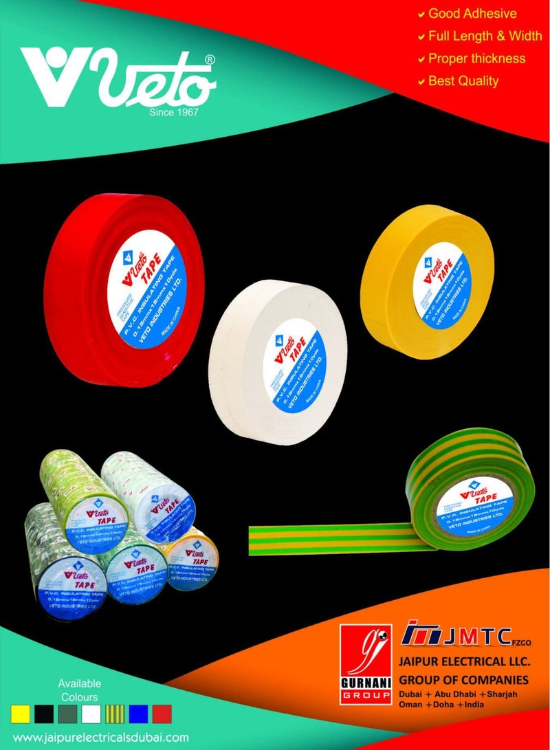 Veto (Pack Of 5)Insulation Tape Multicolor For Home Industrial Office , Electric - Image 2