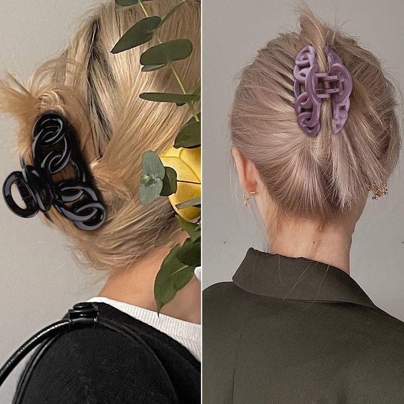 Canitor Hair Clips Set: 8PCS Banana Claw Clips for Thin Hair, Non-Slip Vines Twining French Design Barrettes - Image 4