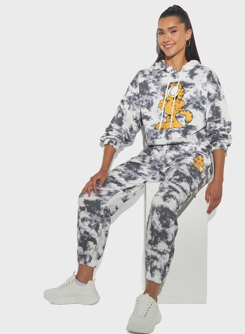 اس بي كاركترز Garfield Print Drawstring Detail Hoodie