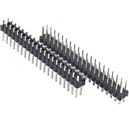 risingsaplings 20pcs Break-Away 0.1" 2x20-pin Strip Dual Male Headers for Raspberry Pi Zero GPIO (Long 11mm / 0.43") - Image 1