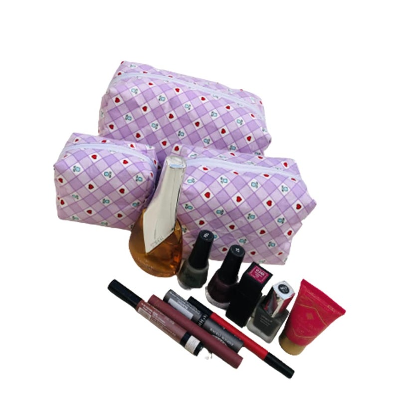 RURIBOSY Cosmetic Makeup Storage Organizer Travel Case Bag Grooming Kit Travel Kit with Hook Makeup Organizer for Women Cosmetic Organizers PouchSet of 3 - Image 3