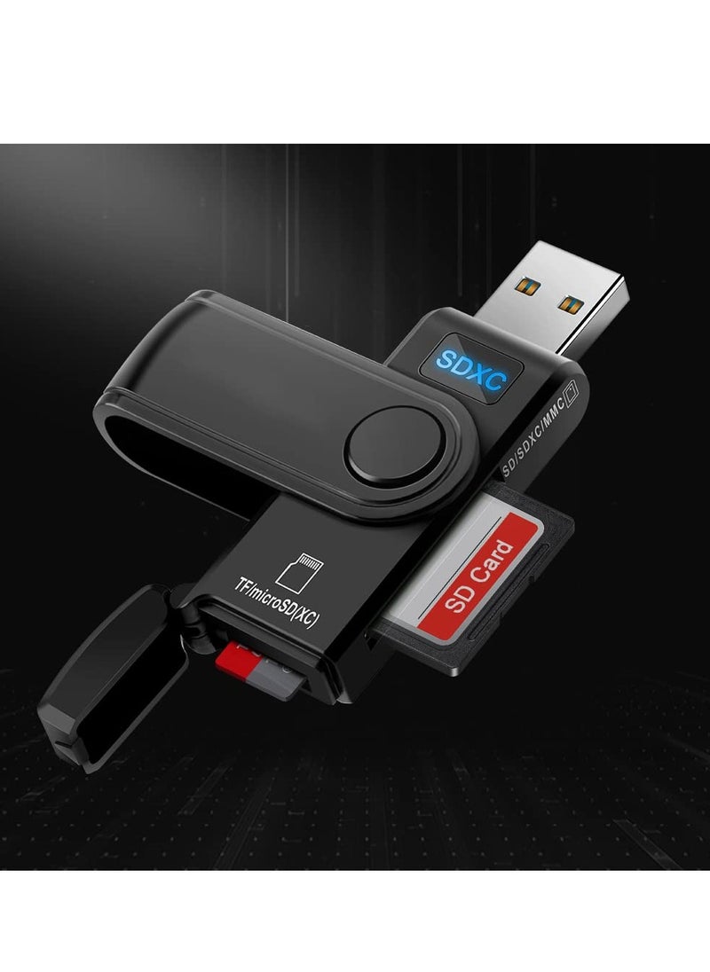 SYOSI - USB 3.0 SD Card Reader, Micro Memory Card Adapter with Card Cap for TF/ Micro SDXC/ Micro SDHC/ Micro SD/ SD/ SDXC/ SDHC/ UHS-I Card USB SD Card Reader Compatible with Windows, OS, Android - Image 1