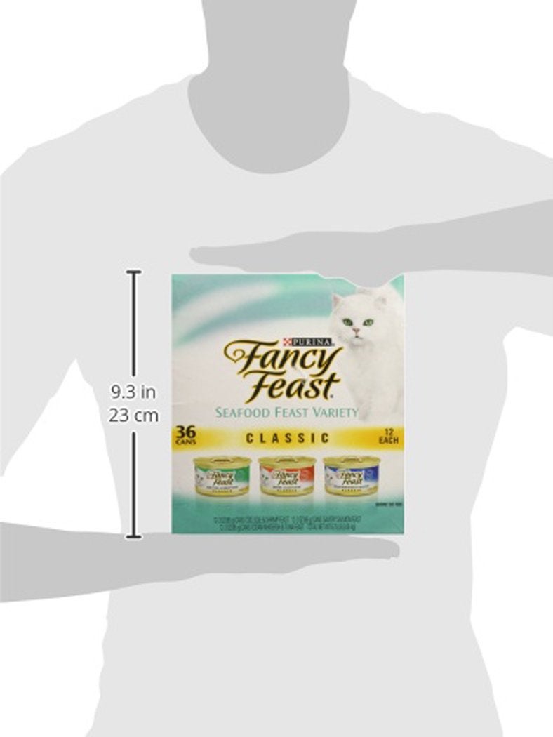 Fancy Feast Purina Fancy Feast Seafood Classic Pate Collection Grain Free Wet Cat Food Variety Pack - (Pack of 36) 3 oz. Cans - Image 3