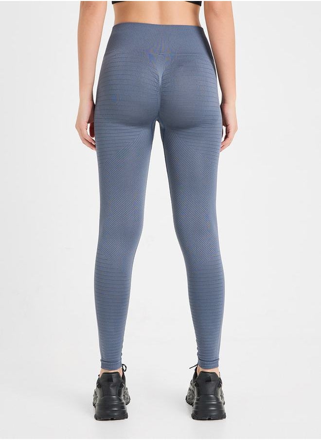Styli - Seamless Knee Jacquard Pattern Leggings - Image 1