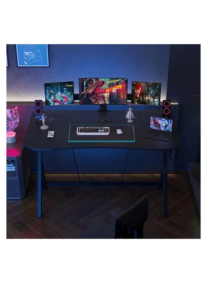 AGD Gaming Desk 120cm Home Computer Desk Office Desk with Carbon Fiber Top (Black) - Image 3