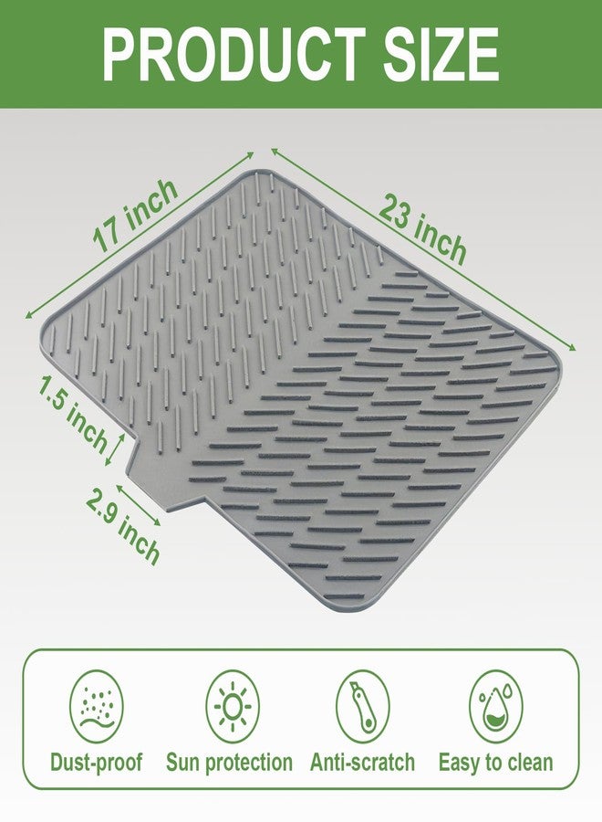 LKYLIVE Silicone Dish Drying Mat with Drain Lip, Extra Large Dish Draining Mat for Kitchen Counter,Easy to Clean Drying Pad,BPA Free - Image 3