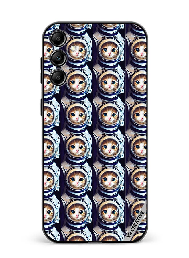 VR CREATIVE Protective Case Cover For Samsung Galaxy A34 Cat Face Inside Astronauts Helmet Pattern Design Multicolour - Image 1