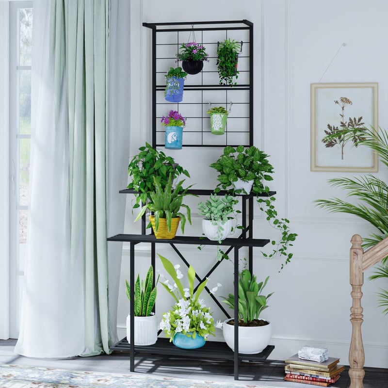 Zhongma Hanging Plant Pot Shelf Rack Heavy Duty Plant holder TrellisMulti Layer Plant Stand for Home Garden Balcony 