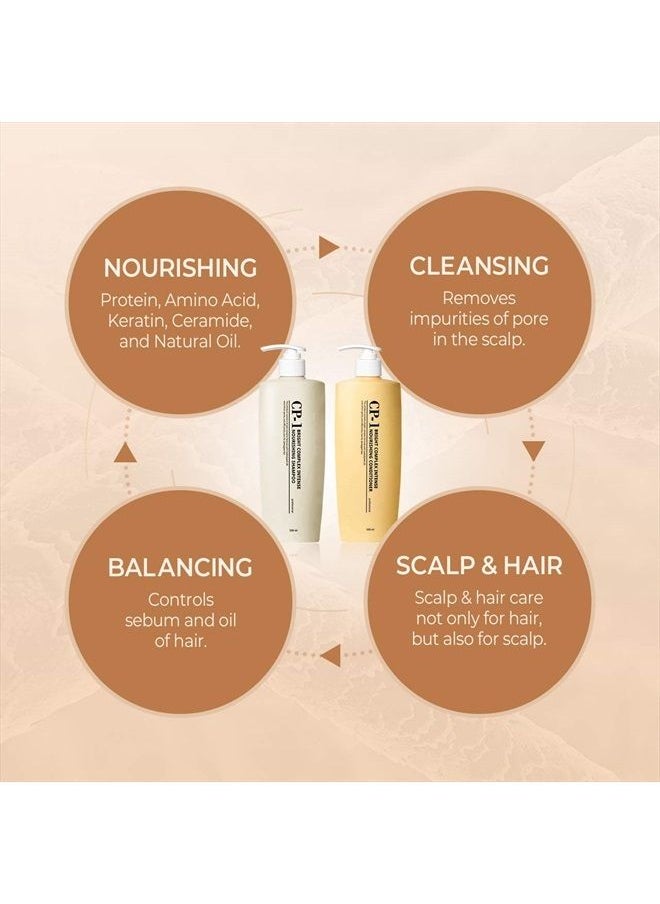 CP-1 - Nourishing Shampoo + Conditioner 500ml SET Korean Beauty for Dry Damaged Hair with Premium Keratin, Protein, Spa Products - Image 1