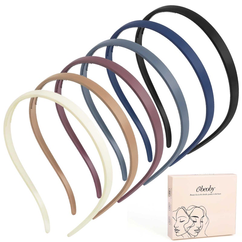 obeoby No Pressure Headbands for Glasses Wearers, 6Pack Square Sunglass Headbands for Women Girl Non Slip(Brown Series) - Image 1