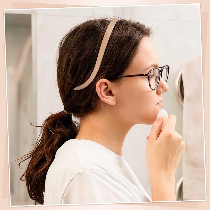 obeoby No Pressure Headbands for Glasses Wearers, 6Pack Square Sunglass Headbands for Women Girl Non Slip(Brown Series) - Image 4