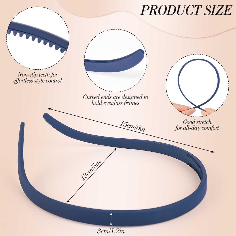 obeoby No Pressure Headbands for Glasses Wearers, 6Pack Square Sunglass Headbands for Women Girl Non Slip(Brown Series) - Image 3