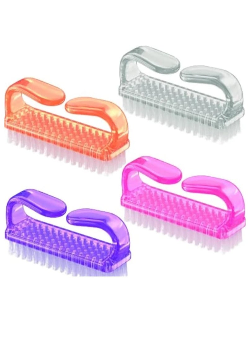 4 Versatile Nail Brush Set: Ergonomic design with vibrant colors and innovative cleaning techniques - Image 1