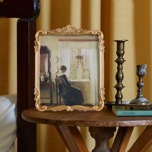 Kangce Vintage Picure Frames 8x10 Antique Victorian Gold Bronze Picture Frames for Tabletop and Wall Mount Ornate Retro Home Decor Gallery Wall Art(8x10 inch) - Image 5