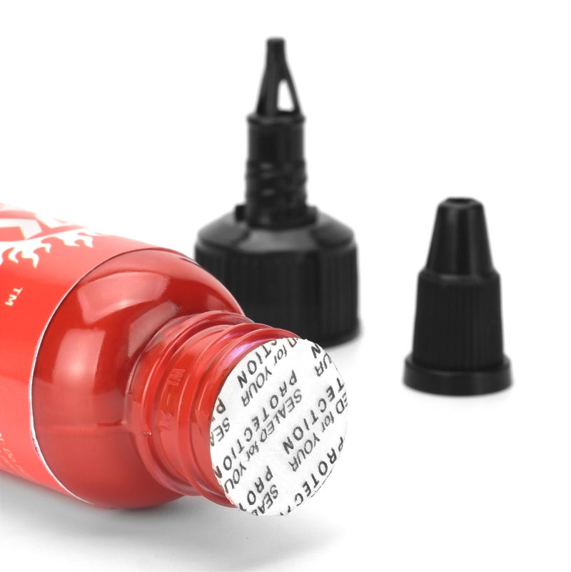 JimKing 30ml Tattoo Ink, Tattoo Color Supply, Black Pigment Natural Plant Tattoo Ink for Permanent Makeup Tattoos (Red) - Image 3