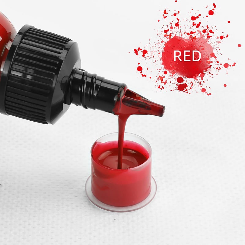 JimKing 30ml Tattoo Ink, Tattoo Color Supply, Black Pigment Natural Plant Tattoo Ink for Permanent Makeup Tattoos (Red) - Image 2