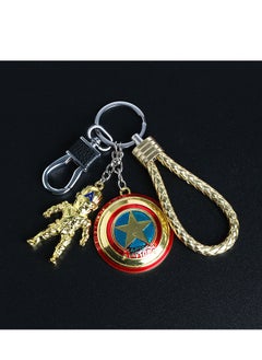MARVEL Avengers Captain America Keychain With Rope Gold Set 