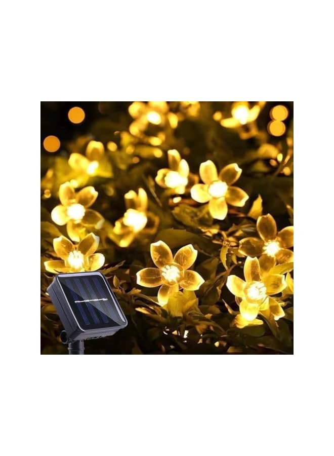 The Bros Solar Light Outdoor Garden Lights, 7 Meters 50 LEDs, 8 Flash Modes with Tail Plug Connectable Cherry Flower Decoration Novelty Light for Party, Patio, Wedding, Home and Garden (Warm White) - Image 2
