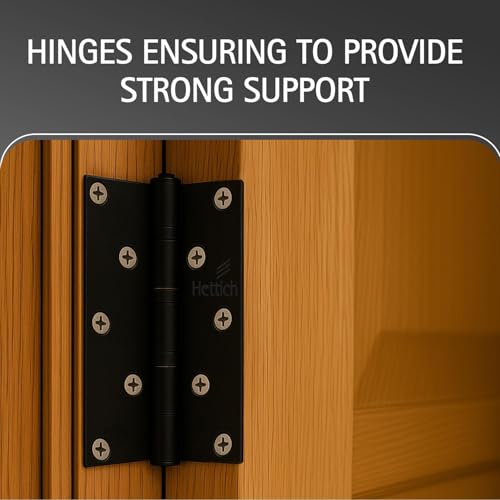 Hettich SS304 Ball Bearing Hinge 3.5 Inch Square Corner with Screws | Z Hole, 80kg Load | Premium Door Hinge for Main Door & Windows | Pack of 1 (2 Hinges) - Image 5