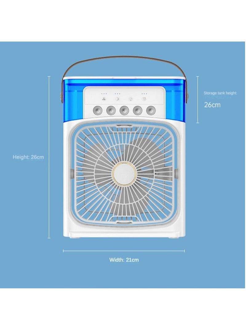 إسكدنيا مروحة مرطب محمولة مكيف هواء منزلي صغير مبرد هواء صغير تبريد مائي محمول ضبط الهواء للمكتب مروحة بثلاث سرعات (أبيض) - Image 3