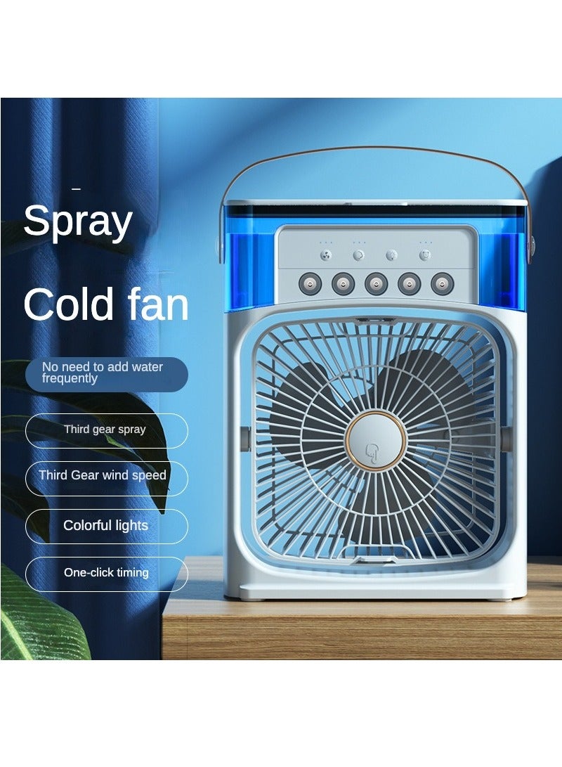 إسكدنيا مروحة مرطب محمولة مكيف هواء منزلي صغير مبرد هواء صغير تبريد مائي محمول ضبط الهواء للمكتب مروحة بثلاث سرعات (أبيض) - Image 5