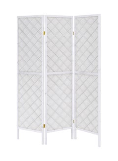 DANUBE HOME Sandra 3-Panel Divider Folding Room Divider Stylish Privacy Screen Modern White Partition Adjustable Folding Privacy Panel For Living Room And office – White 