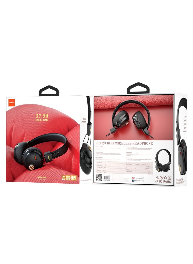 MOXOM MX-WL89 Wireless On-Ear Headphones - Pure Bass - 5.3 Wireless - 37.5H Music Time - Speed Charge - Fast Usb Type-C - Foldable Hi-Fi Audio  - Image 2