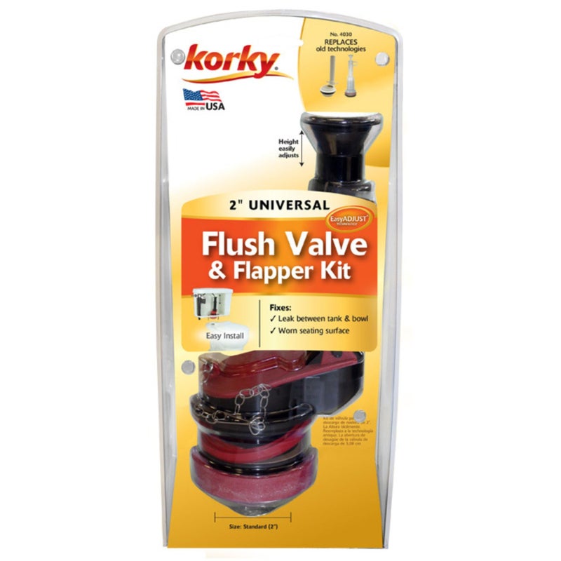 Korky Lavelle 4030PK Korky 2-Inch Adjustable Flush Valve Kit with Tank-to-Bowl Gasket and Hardware, Black - Image 2
