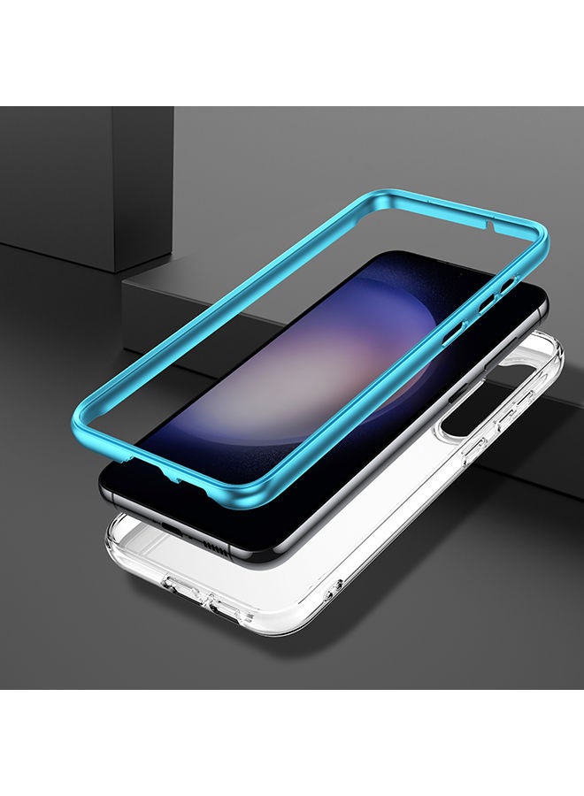 O Ozone Case for Samsung Galaxy S23 Plus Case Full-Body Smooth Gloss Finish Marble Shockproof Bumper Slim Phone Cases (Blue) - Image 3