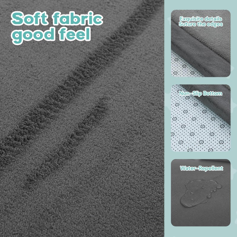 RONGFA Baby Play Mat for Floor, 71'' x 59'' Thicken Foam Soft Padded Playmat for Tummy Time, Playpen Mat for Toddlers, Water-Repellent Coral Velvet, Non-slip Bottom Safe for Crawling (Dark Grey) - Image 3
