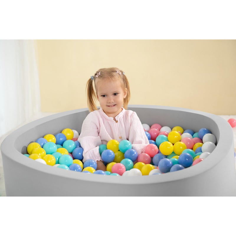 UHAPPYEE Soft Ball Pit for Toddler 35 x 12 Foam Ball Pit with Removable Cover Indoor Memory Sponge Round Ball Without Balls  Light Grey - Image 3