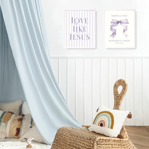LARTSFRO Coquette Purple Bow Jesus Wall Art Decor Posters, Purple Bow Christian Room Bedroom Bathroom Dorm Wall Art Decor Aesthetic for Teen Girls Gifts, Inspirational Bible Verses Bow Wall Decor, 10x8 Inch Set of 4 Bow Pictures (UNFRAMED) - Image 5