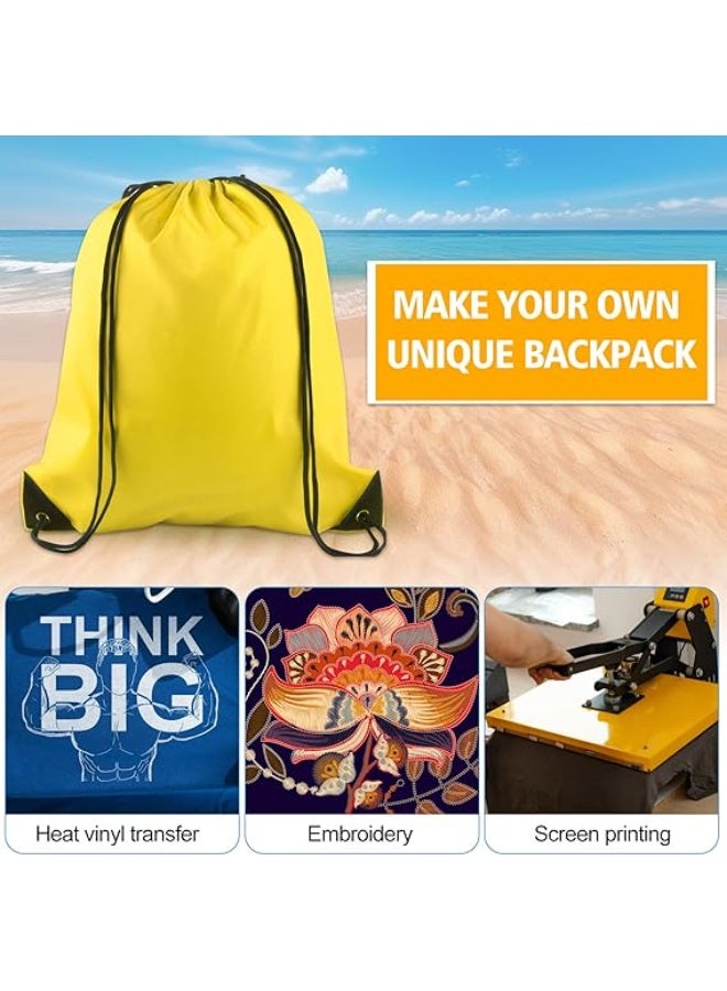 12 Pcs Drawstring Backpack Bags Sport Gym Sack Cinch Bags Bulk for School Traveling and Storage - Image 3